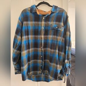 Legendary Whitetails Brown and Blue Plaid Shirt